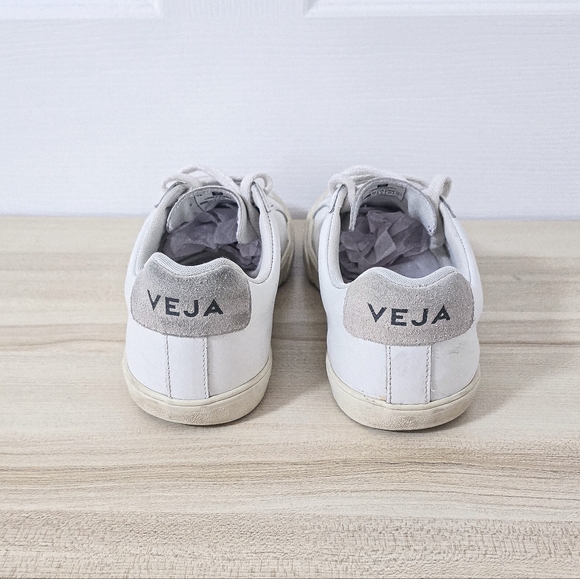 Veja Esplar White Leather Low Top Sneakers Size 7 - Picture 8 of 12
